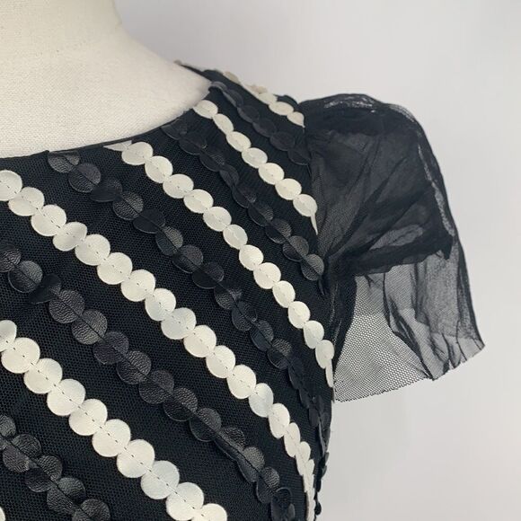 Eva Franco black white circles striped midi dress - Picture 3 of 8